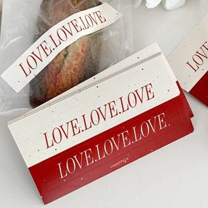 발렌타인데이 포장스티커 화이트데이 답례품 띠 도트러브 20장(40개)