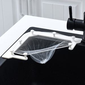 싱크대 코너 모서리 음식물 거름망 거치대 화이트 + 배수망 50매 증정