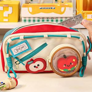 미니인형 와이드오픈 포켓정리 대용량 다용도 멀티 필통 (3colors)