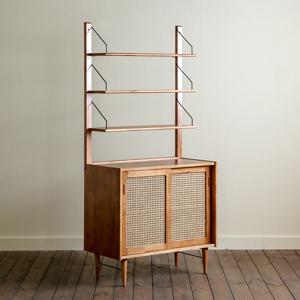 [리퍼] 루이스 원목 선반 라탄수납장 2colors