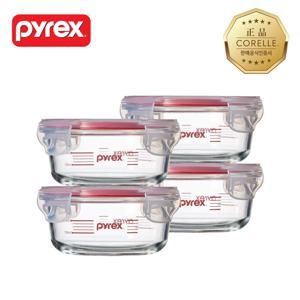 파이렉스 계량 4-Lock 스토리지 원형 380ml 4P