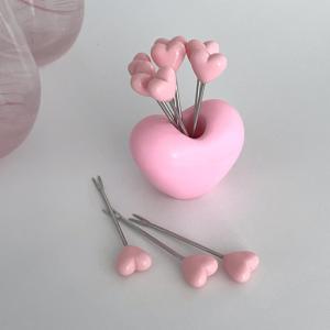 하트 포크세트 디저트 티포크 핑크 과일픽 10P세트