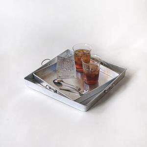 CCH 사각 스텐 카페 트레이 쟁반 4size