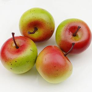 잎사귀 사과 모형 레드 8cm 모조 과일모형