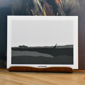 Under The Sunset 세렝게티 풍경 기린과 노을 자연 동물 홈데코 엽서