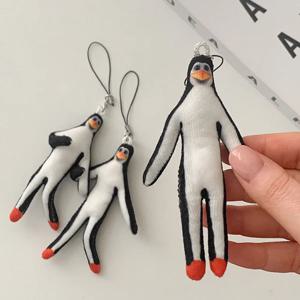 웃긴 펭귄 인간 와이어 동물 관절 인형 키링 폰줄