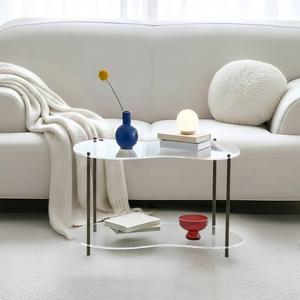 미드센츄리 거실테이블 2단 좌식테이블 아크릴+아크릴