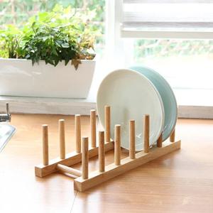 원목 접시꽂이 2개 접시랙 식기건조대 원목접시꽂이