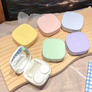 6color 파스텔 컬러 심플 휴대용 렌즈케이스 올인원 세트 렌즈통 렌즈집게 흡착봉 콘택트