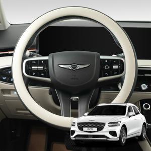 GV70 페이스리프트 핸들커버 투톤 가죽 스티어링