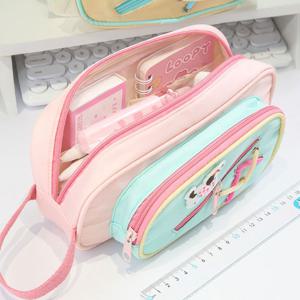 레이스업 포인트 대용량 다용도 멀티 필통 감성스트랩 (2colors)