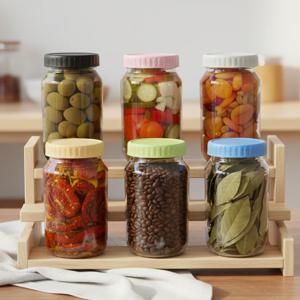 헥사 에코링 플라스틱 뚜껑 70mm 밀폐 유리병 원형 SG1000 6P 원두보관 소분 공병