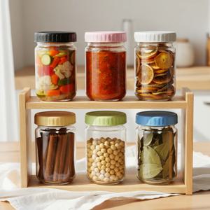 헥사 에코링 플라스틱 뚜껑 70mm 밀폐 유리병 원형 SK580 6P 과일청 소분 공병