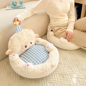 [해외] 귀여운 폭신폭신 양 좌식방석 소파쿠션 인형쿠션 의자방석 2colors