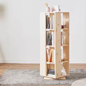 소나무원목 회전책장 360도 4단 책꽂이 서재 공부방 아동책장 학생책장 수납장 진열장