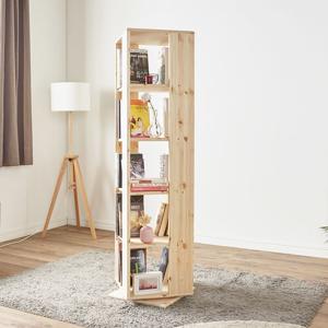 소나무원목 회전책장 360도 5단 책꽂이 서재 공부방 아동책장 학생책장 수납장 진열장