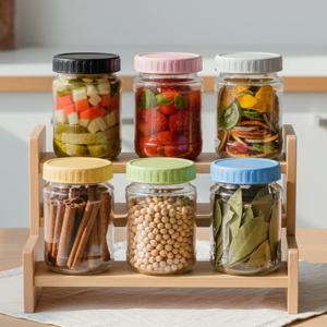 헥사 에코링 플라스틱 뚜껑 70mm 밀폐 유리병 기획 MK490 6P 과일청 소분 공병