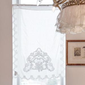 몽소 아치 자수 창바란스 커튼-화이트 (CBMV16-WH)