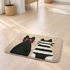 도톰한 모던 고양이 발매트 미끄럼방지 욕실 현관 러그