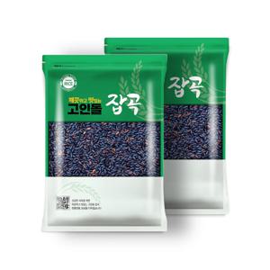 국내산 고소한 찰흑미 검정쌀 2kg (1kg 2개)