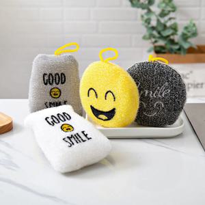 뽀득뽀득 스마일 스펀지 아크릴 수세미 4P SET (2type)