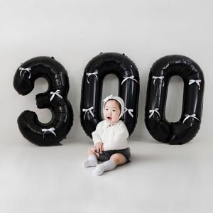 리본 데코 숫자 풍선 세트 대형 100일~900일 아기 셀프촬영 백일 기념일