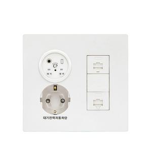 제일전기 디노 화이트 대기통합수구 2개용 1구콘+8P2구+블랭크 (좌)