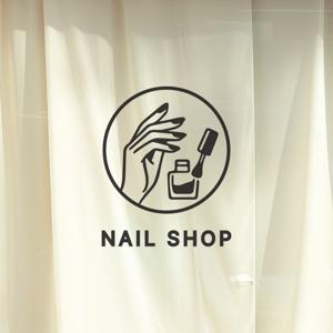 손톱과 매니큐어그림 nail shop 네일샵 유리문 인테리어 스티커