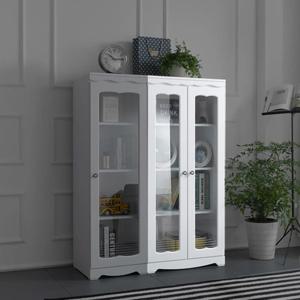 서재 수납 정리 피규어 화이트 책장 장식장 / 예쁜 높은 그릇 거실 찻잔