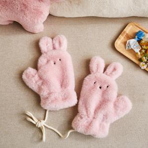 소프트터치 에코퍼 래빗 깡총이 장갑 핑크
