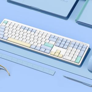 GK698 OfficeMaster 3모드 저소음 펜타그래프 키보드 Meringue(머랭)