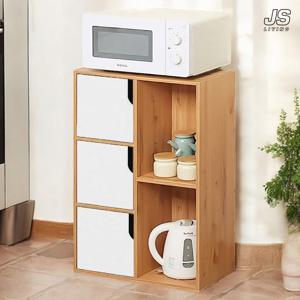 주방 수납장 3단 전자레인지 선반 정리대 원목 틈새 싱크대 수납장 우드 렌지대