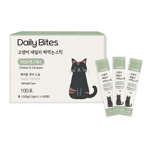 고양이 데일리 짜먹는 스틱 치킨&캣그래스, 100P, 1박스