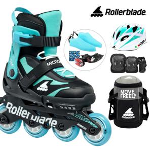 아동 인라인 스케이트 마이크로블레이드 라이트블루+가방+보호대+헬멧 어린이 유아 인라인