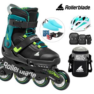 아동 인라인스케이트 마이크로블레이드 XT 페트롤그린+가방+보호대+헬멧 어린이 신발항균건조기