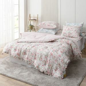 모달침구 텐셀모달 차렵이불 세트 사계절용 플라워 프릴 디자인