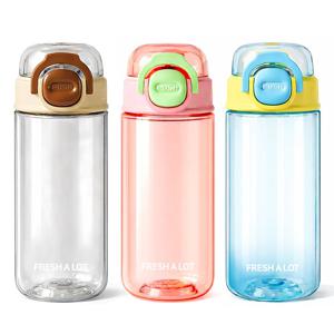 푸시팝 트라이탄 투웨이 원터치 빨대 텀블러 어린이 물병 보틀 450ml 3color