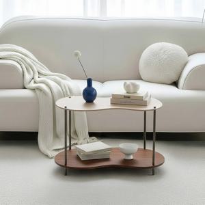 미드센츄리 거실테이블 2단 좌식테이블 우드+우드