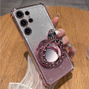 적용 갤럭시 S26 울트라 플러스 케이스 미러 스탠드 큐빅