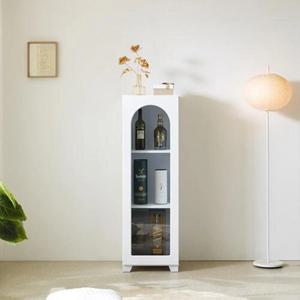화이트 모던 아치형 곡선 와인 양주 보관 3단 장식장 감성 전시 주류 가구