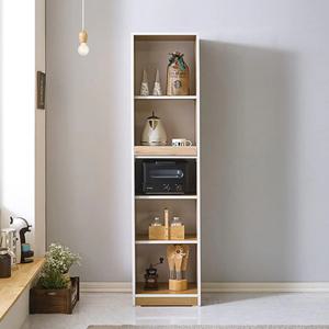 모던 화이트 슬라이드 선반 + 오픈 5단 높은 수납장 찬장 주방 카페 원룸