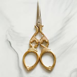 앤티크 빈티지 자수 뜨개 퀼팅 가위_클로버