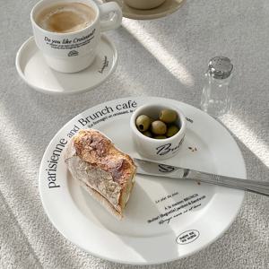 파리지엔느 브런치 레터링접시 홈카페 홈파티그릇