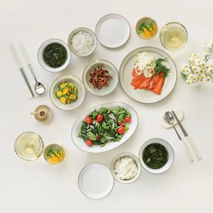 타블도트 베이직 2인 식기세트 그릇세트 화이트+베이지 집들이 그릇 홈세트