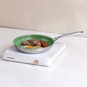 프리미엄 스텐 세라믹 통3중 IH 인덕션 후라이팬 24cm