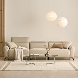 베르노 무빙헤드 천연가죽 4인소파