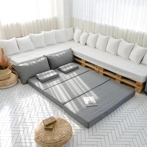 3단 접이식 메모리폼 바닥 침대 매트리스 12cm 도트그레이