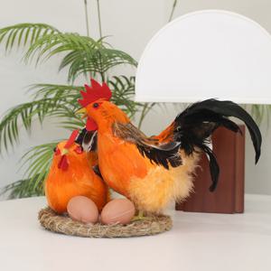 토종닭 부부 인테리어 모형 전원 감성 동물 장식 오브제