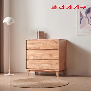 마레 E0 참죽 원목 속깊은 광폭 3단 서랍장 900