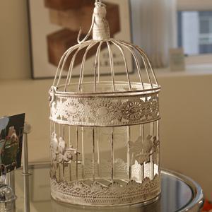 엔틱 철제 새장 인테리어 소품 화이트 빈티지 버드케이지